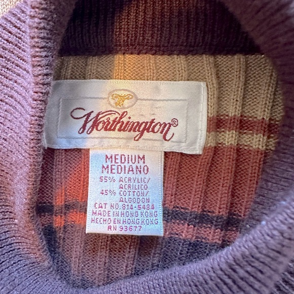 WORTHINGTON FALL COLOR MOCK TURTLENECK TOP. SIZE MEDIUM. - Picture 5 of 5
